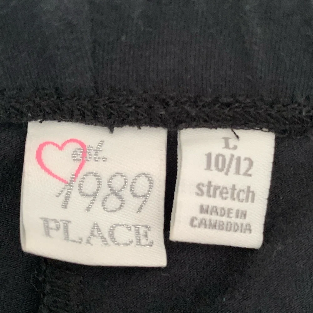 Children's Place 1989 Leggings Girls L (10-12) Black Multicolored Rhinestones